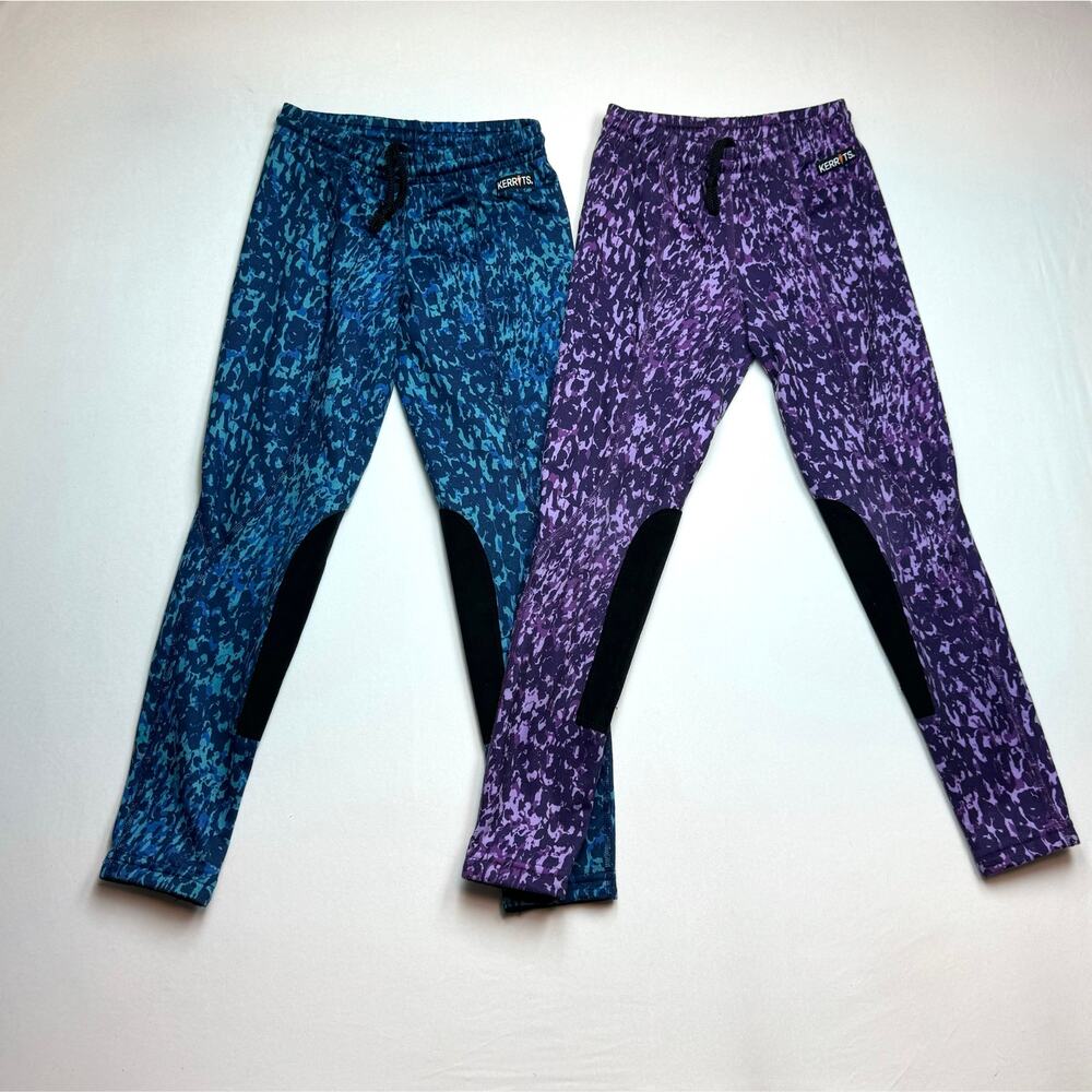 Kerrits Performance Riding Tights Bundle Sz S Small Girls Equestrian Blue Purple